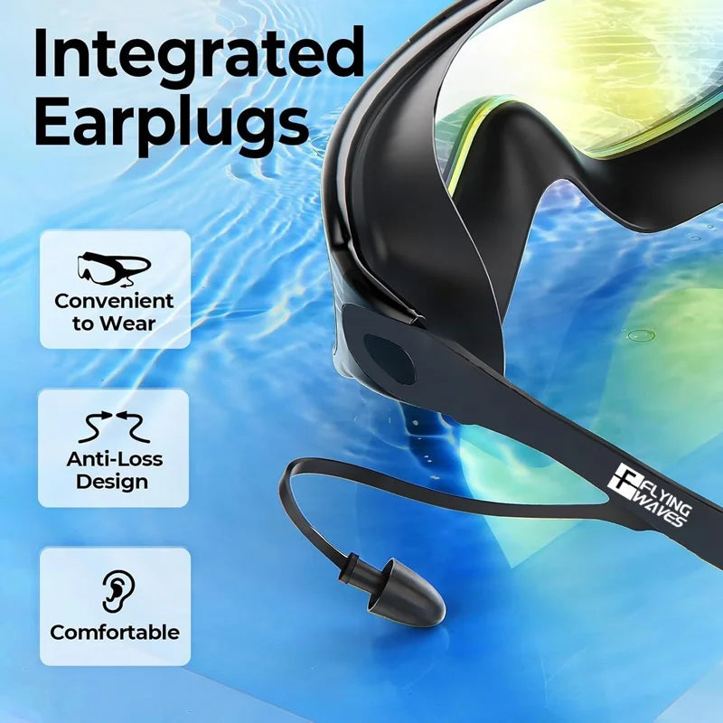 Pro Anti-Fog Swim Goggles with UV Protection & Earplugs