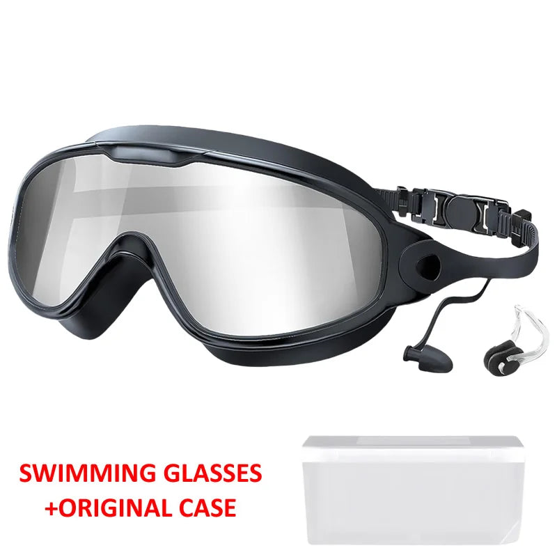 Pro Anti-Fog Swim Goggles with UV Protection & Earplugs