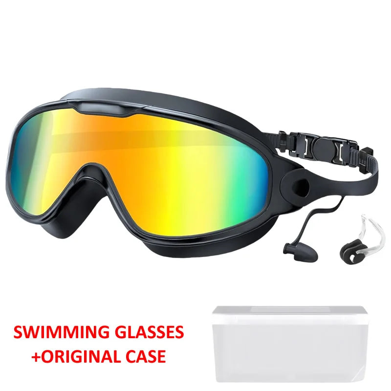 Pro Anti-Fog Swim Goggles with UV Protection & Earplugs