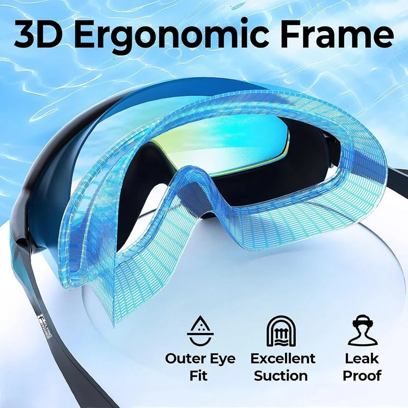 Pro Anti-Fog Swim Goggles with UV Protection & Earplugs