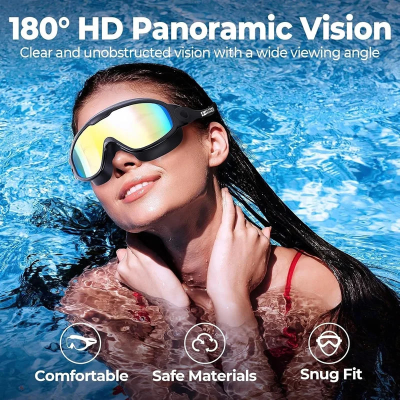 Pro Anti-Fog Swim Goggles with UV Protection & Earplugs