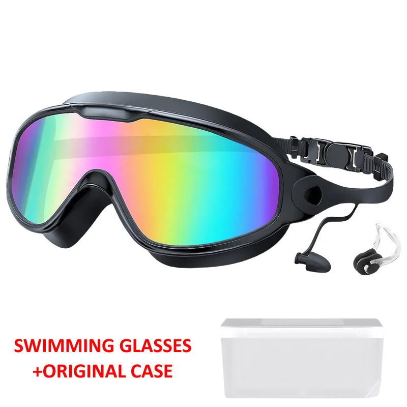Pro Anti-Fog Swim Goggles with UV Protection & Earplugs