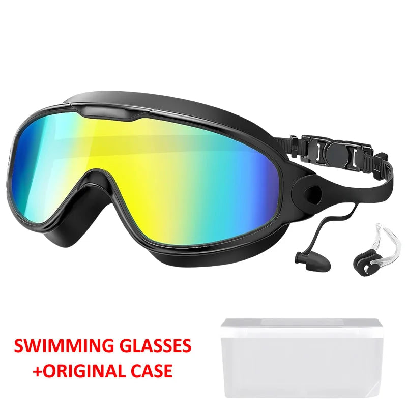 Pro Anti-Fog Swim Goggles with UV Protection & Earplugs